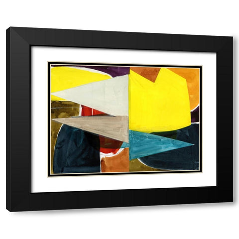 Jigsaw 1 Black Modern Wood Framed Art Print with Double Matting by Cartissi