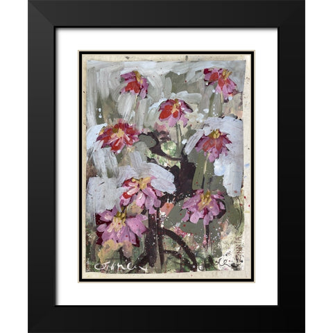 Zinnia I Black Modern Wood Framed Art Print with Double Matting by Ferrell, Erin McGee
