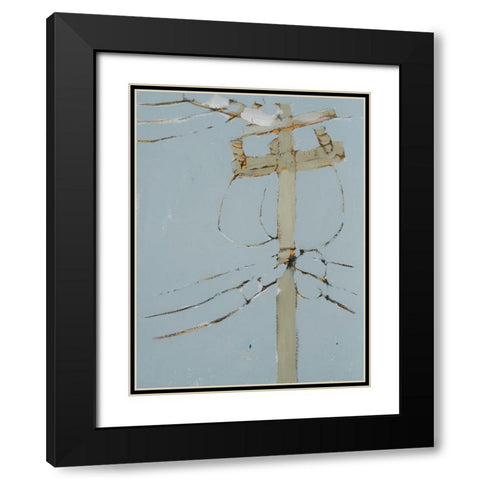 Wires V Black Modern Wood Framed Art Print with Double Matting by Ferrell, Erin McGee