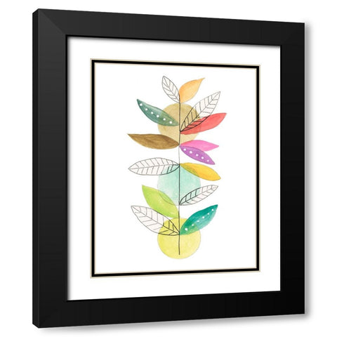 Moon Rising Leaves I Black Modern Wood Framed Art Print with Double Matting by Legner, Gayle Martin