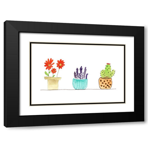 Botanical Lineup I Black Modern Wood Framed Art Print with Double Matting by Legner, Gayle Martin