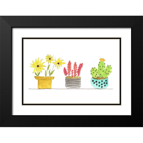 Botanical Lineup II Black Modern Wood Framed Art Print with Double Matting by Legner, Gayle Martin