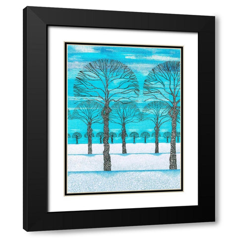 Woodland Season Winter Black Modern Wood Framed Art Print with Double Matting by Dignan, Lawrie