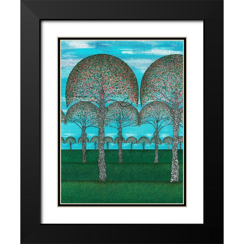 Woodland Season Spring Black Modern Wood Framed Art Print with Double Matting by Dignan, Lawrie