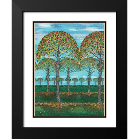 Woodland Season Fall Black Modern Wood Framed Art Print with Double Matting by Dignan, Lawrie