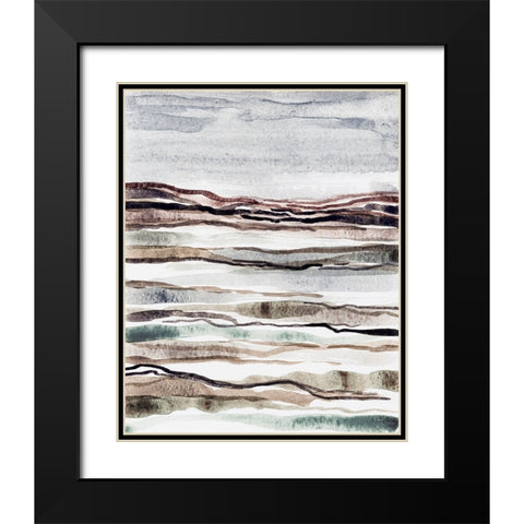 Muted Earth Layers I Black Modern Wood Framed Art Print with Double Matting by Galapon, Nikki