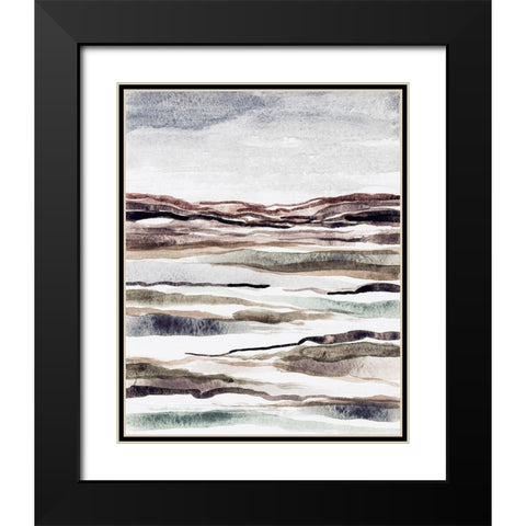 Muted Earth Layers II Black Modern Wood Framed Art Print with Double Matting by Galapon, Nikki