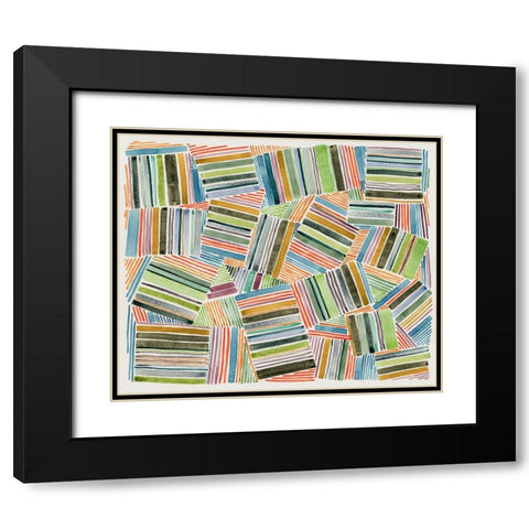 Quilted Pattern I Black Modern Wood Framed Art Print with Double Matting by Galapon, Nikki