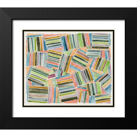 Quilted Pattern I Black Modern Wood Framed Art Print with Double Matting by Galapon, Nikki