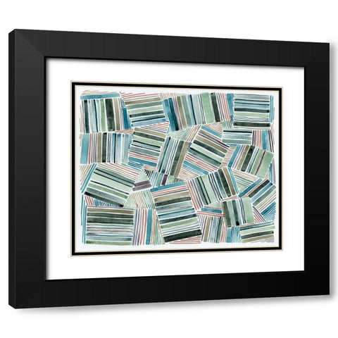 Quilted Pattern II Black Modern Wood Framed Art Print with Double Matting by Galapon, Nikki