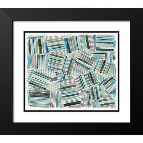 Quilted Pattern II Black Modern Wood Framed Art Print with Double Matting by Galapon, Nikki