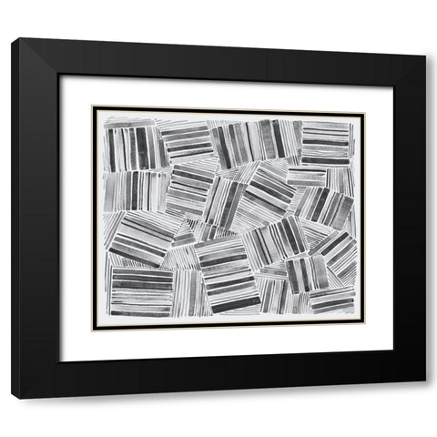 Quilted Pattern III Black Modern Wood Framed Art Print with Double Matting by Galapon, Nikki