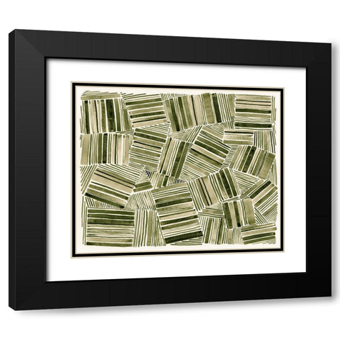 Quilted Pattern IV Black Modern Wood Framed Art Print with Double Matting by Galapon, Nikki