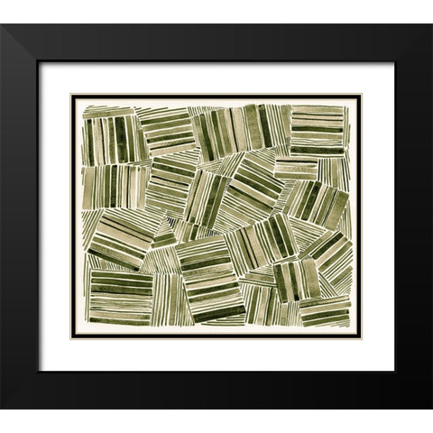 Quilted Pattern IV Black Modern Wood Framed Art Print with Double Matting by Galapon, Nikki
