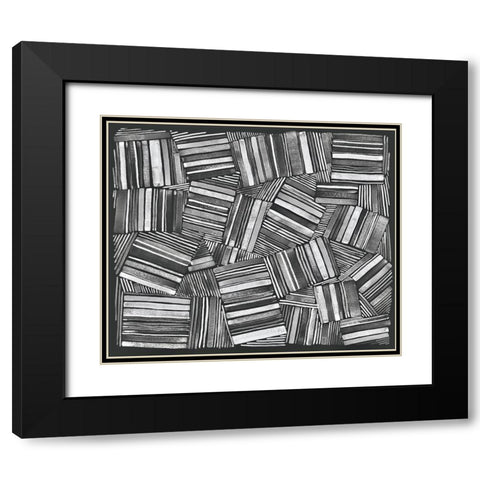 Quilted Pattern VI Black Modern Wood Framed Art Print with Double Matting by Galapon, Nikki