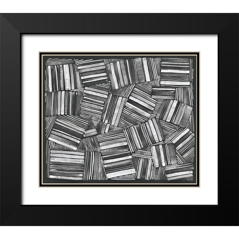 Quilted Pattern VI Black Modern Wood Framed Art Print with Double Matting by Galapon, Nikki