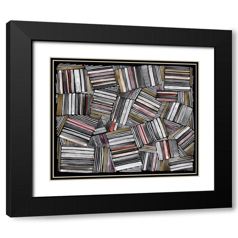 Quilted Pattern VII Black Modern Wood Framed Art Print with Double Matting by Galapon, Nikki