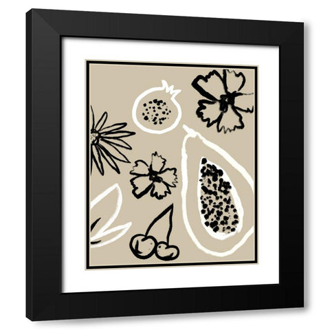 Summer Bounty II Black Modern Wood Framed Art Print with Double Matting by Sizemore, Natalie
