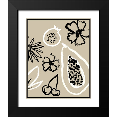 Summer Bounty II Black Modern Wood Framed Art Print with Double Matting by Sizemore, Natalie