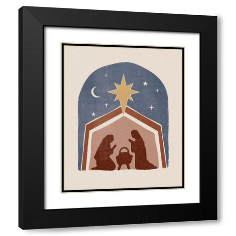 Boho Nativity I Black Modern Wood Framed Art Print with Double Matting by Barnes, Victoria