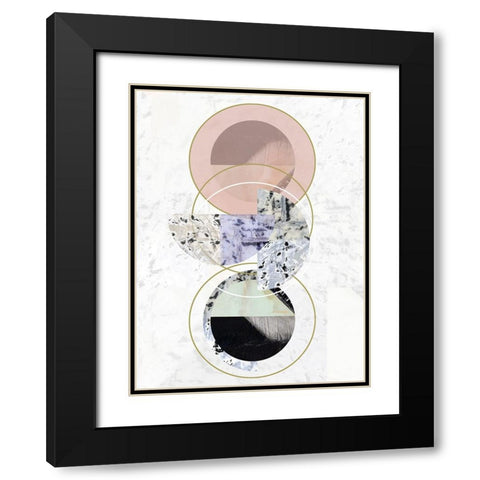 Inner Circles I Black Modern Wood Framed Art Print with Double Matting by Cartissi