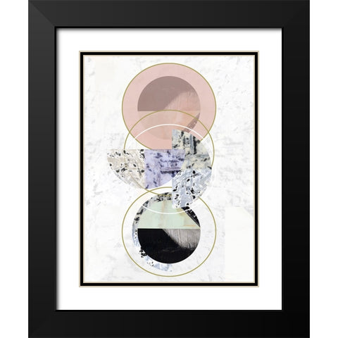 Inner Circles I Black Modern Wood Framed Art Print with Double Matting by Cartissi