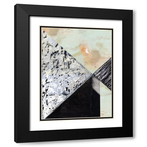 Tiles And Texture Abstract Angles I Black Modern Wood Framed Art Print with Double Matting by Cartissi