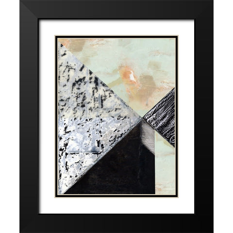 Tiles And Texture Abstract Angles I Black Modern Wood Framed Art Print with Double Matting by Cartissi