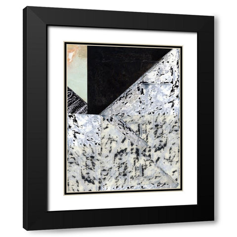Tiles And Texture Abstract Angles II Black Modern Wood Framed Art Print with Double Matting by Cartissi