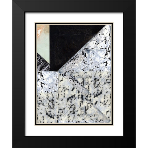 Tiles And Texture Abstract Angles II Black Modern Wood Framed Art Print with Double Matting by Cartissi