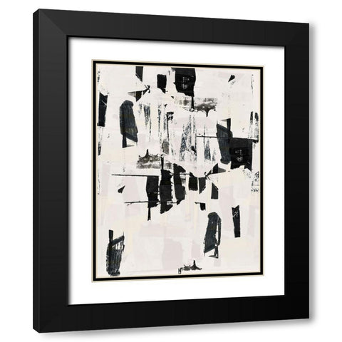 Tiles And Texture Abstract Angles VI Black Modern Wood Framed Art Print with Double Matting by Cartissi