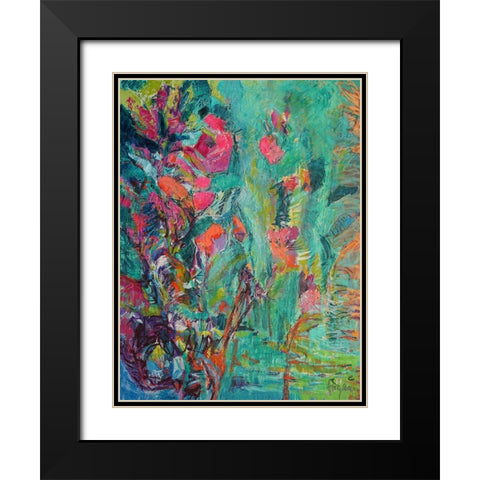 Amethyst Sapphire Black Modern Wood Framed Art Print with Double Matting by Fagan, Dorothy