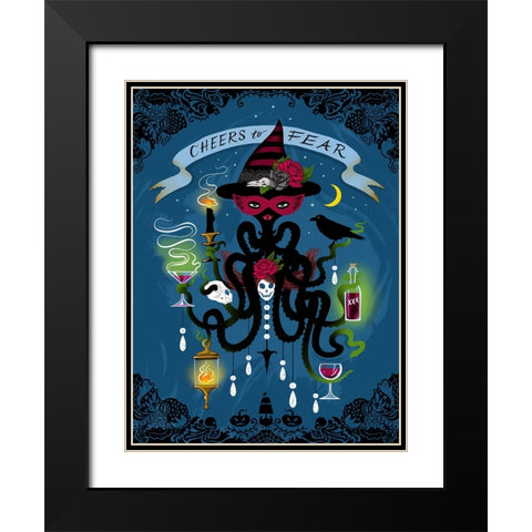 Spooky Cephalopod Chandeliers I Black Modern Wood Framed Art Print with Double Matting by Marr, Laura