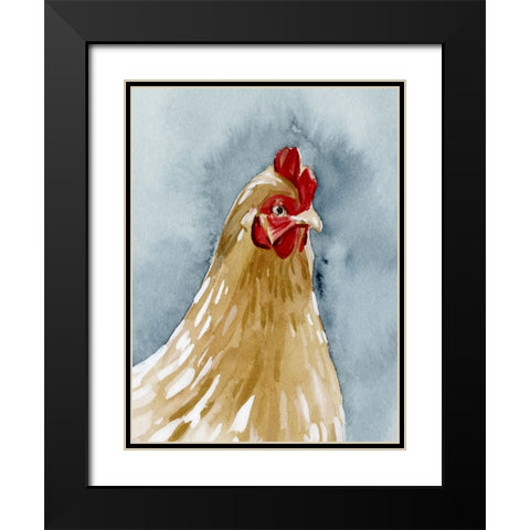 Chicken Portrait II Black Modern Wood Framed Art Print with Double Matting by Caroline, Emma