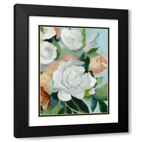 Bouquet Scatter I Black Modern Wood Framed Art Print with Double Matting by Caroline, Emma
