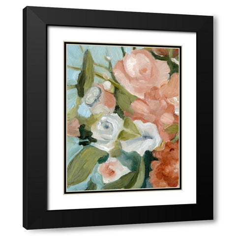 Bouquet Scatter II Black Modern Wood Framed Art Print with Double Matting by Caroline, Emma