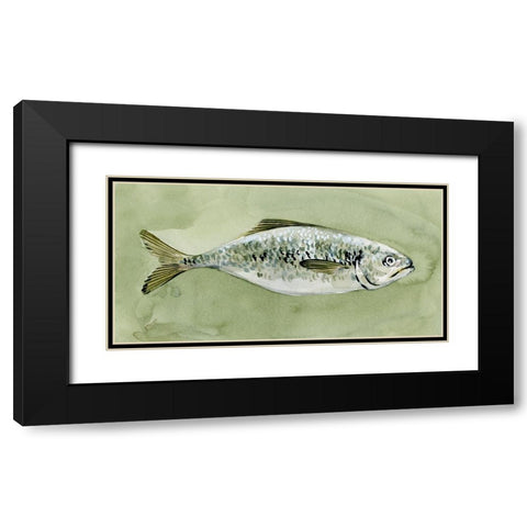 Green Sea Swimmer I Black Modern Wood Framed Art Print with Double Matting by Caroline, Emma
