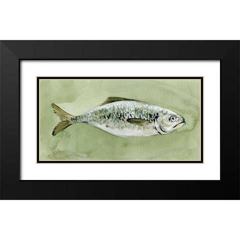 Green Sea Swimmer I Black Modern Wood Framed Art Print with Double Matting by Caroline, Emma
