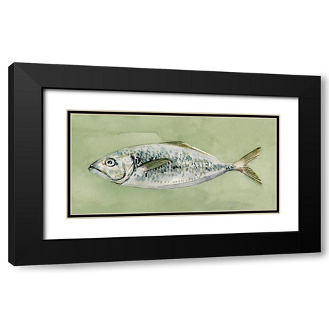 Green Sea Swimmer II Black Modern Wood Framed Art Print with Double Matting by Caroline, Emma