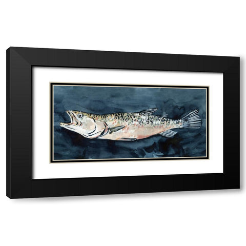 Hungry Fish I Black Modern Wood Framed Art Print with Double Matting by Caroline, Emma