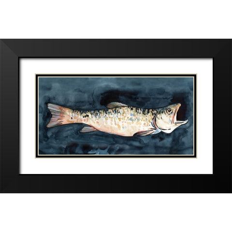 Hungry Fish II Black Modern Wood Framed Art Print with Double Matting by Caroline, Emma