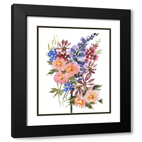 Garden Bouquets III Black Modern Wood Framed Art Print with Double Matting by Zwara, Ania