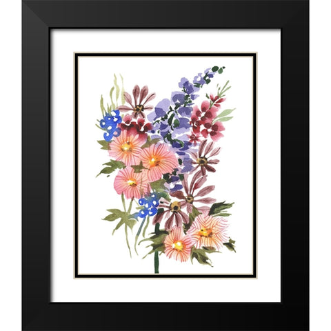 Garden Bouquets III Black Modern Wood Framed Art Print with Double Matting by Zwara, Ania
