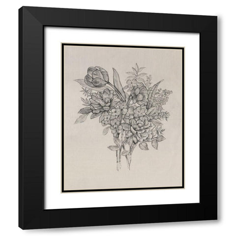 Floral Bouquet I Black Modern Wood Framed Art Print with Double Matting by OToole, Tim