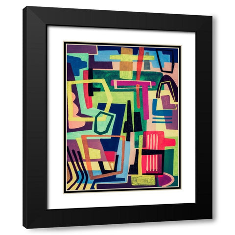 Connected Colors I Black Modern Wood Framed Art Print with Double Matting by Galapon, Nikki