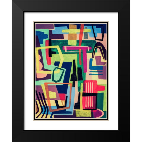 Connected Colors I Black Modern Wood Framed Art Print with Double Matting by Galapon, Nikki