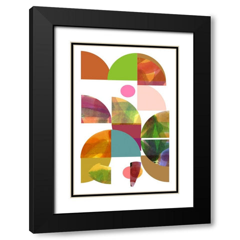 Dorset Shapes II Black Modern Wood Framed Art Print with Double Matting by Cartissi