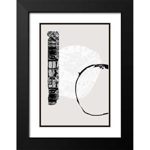 Zen Shapes I Black Modern Wood Framed Art Print with Double Matting by Cartissi