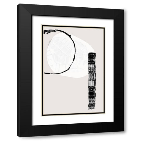 Zen Shapes II Black Modern Wood Framed Art Print with Double Matting by Cartissi
