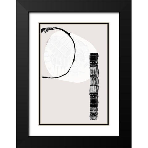 Zen Shapes II Black Modern Wood Framed Art Print with Double Matting by Cartissi